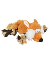 Plyšová líška s bavlnenými uzlíkmi pre psa 34 cm